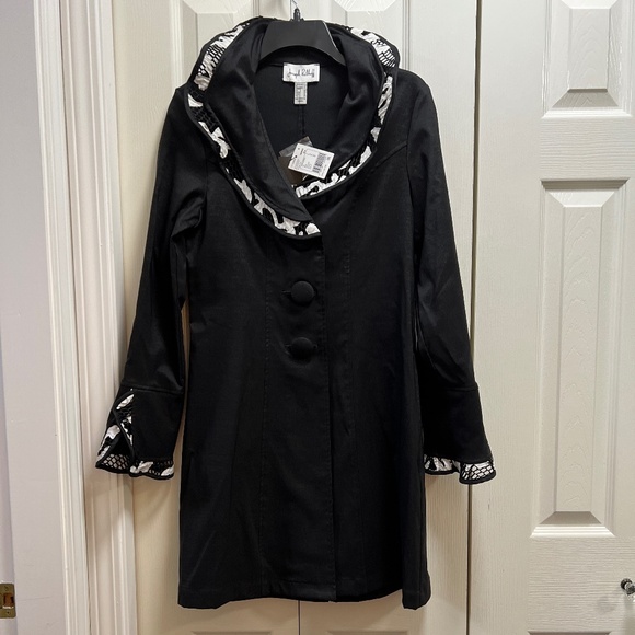 Joseph Ribkoff, black pea coat - Picture 1 of 4